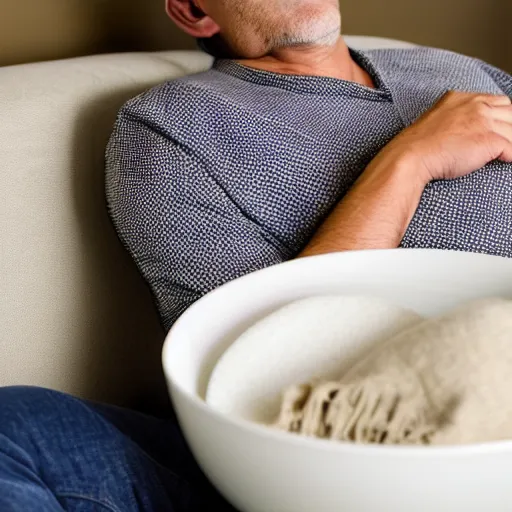 Image similar to man having bowl movement on own pillow