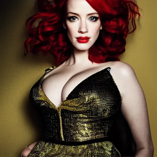 Image similar to portrait of christina hendricks and amber heard hybrid by mario testino, headshot, detailed, award winning, sony a 7 r