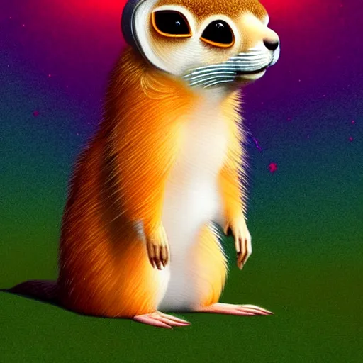 Image similar to cute fluffy prairie dog :: by Martine Johanna and Simon Stålenhag and Chie Yoshii and Casey Weldon and Guillermo del toro :: ornate, dynamic, particulate, rich colors, intricate, elegant, highly detailed, centered, artstation, smooth, sharp focus, octane render, 3d