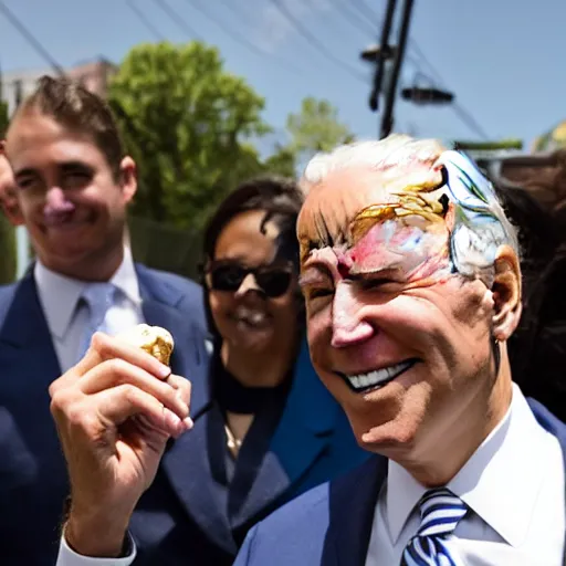 Image similar to Joe Biden eating ice cream