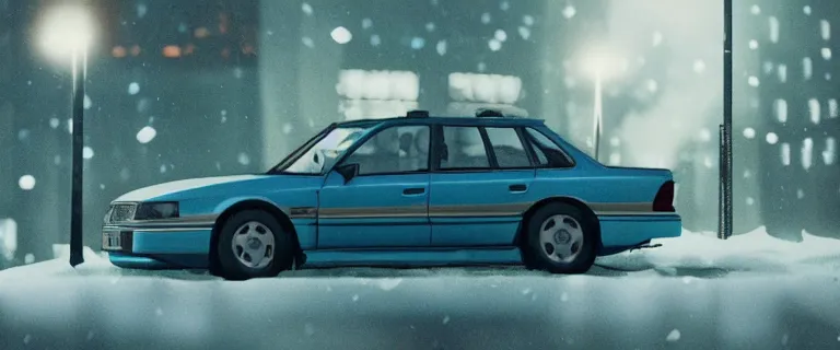 Prompt: Aqua Metallic Audi 80 RS 2 Avant (1995), black car, a gritty neo-noir, dramatic lighting, cinematic, homicide, establishing shot, extremely high detail, photorealistic, cinematic lighting, artstation, by simon stalenhag, Max Payne (PC) (2001) winter new york at night, flashing lights, Poets of the Fall - Late Goodbye