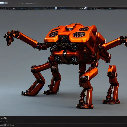 Image similar to hexapod beast, robotic, convex, kitbashing, robot, unreal engine, 4 k