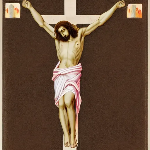 Prompt: Jesus christ on the cross, by Miura, Kentaro