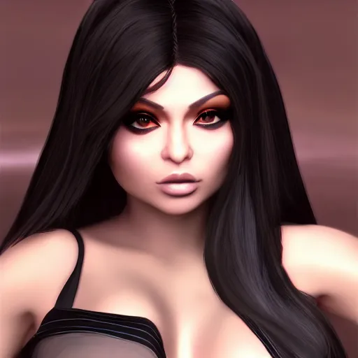 Image similar to portait of haifa wehbe, hd, centred, unreal engine, arcan anime style