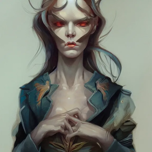 Prompt: a highly detailed portrait in the style of peter mohrbacher and in the style of gerald brom.