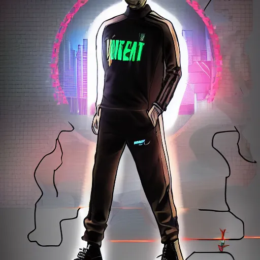 Image similar to benzema with cyberpunk style