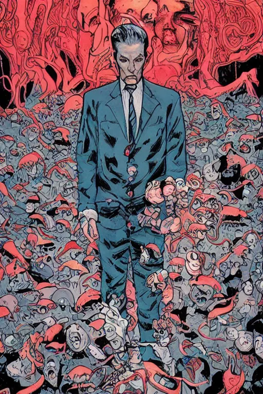 Prompt: Twin Peaks comic artwork cover by James Jean