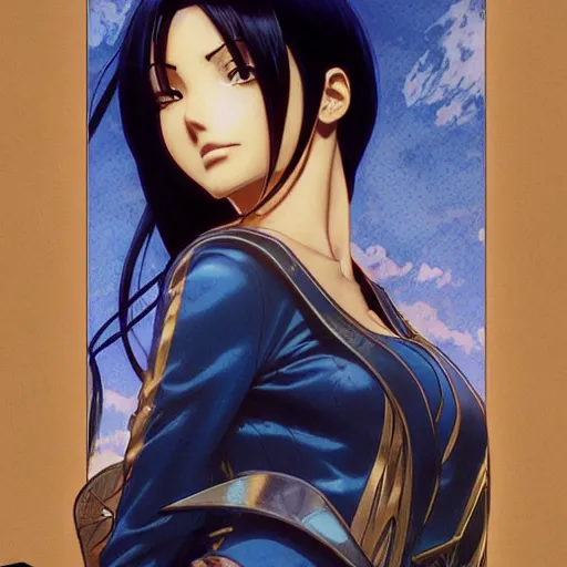 Prompt: highly detailed vfx portrait of nico robin by eiichiro oda, makoto shinkai, alphonse mucha, sharp focus, art by artgerm and greg rutkowski!, backlit, harsh overhead sunlight, blue eyes, stanley kybric, takeshi obata, kaoru mori, tsutomu nihei, pixiv, fanbox,