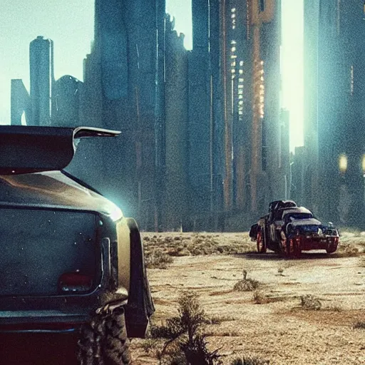 Image similar to cyberpunk wild west, high detail, denis villeneuve