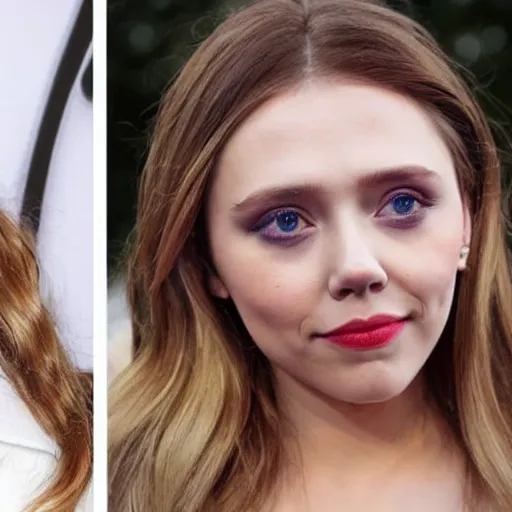 Image similar to elizabeth olsen mixed with scarlett johansson