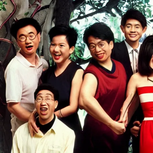 Image similar to a 1 9 9 0 s singaporean promotional poster for a sitcom