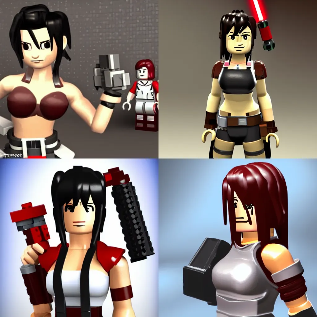 Prompt: tifa lockhart in lego star wars