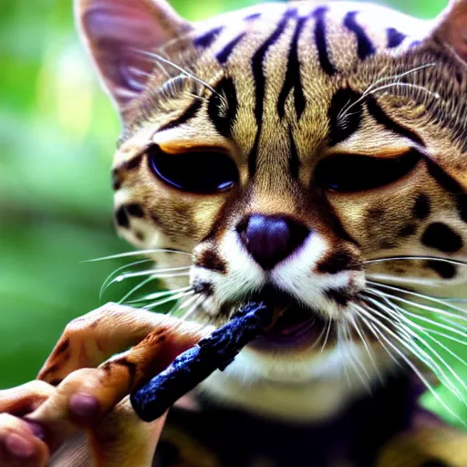 Image similar to high margay smoking weed