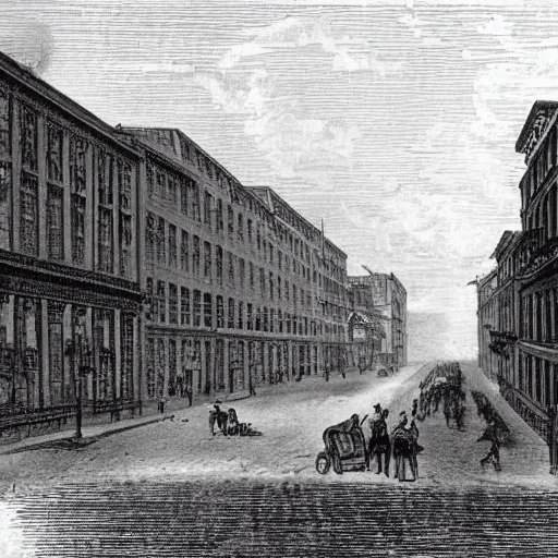 Prompt: photograph of a new york city street in 1 8 0 0