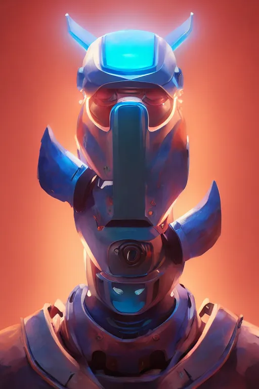 Image similar to epic mask helmet robot ninja portrait stylized as fornite style game design fanart by concept artist gervasio canda, behance hd by jesper ejsing, by rhads, makoto shinkai and lois van baarle, ilya kuvshinov, rossdraws global illumination radiating a glowing aura global illumination ray tracing hdr render in unreal engine 5