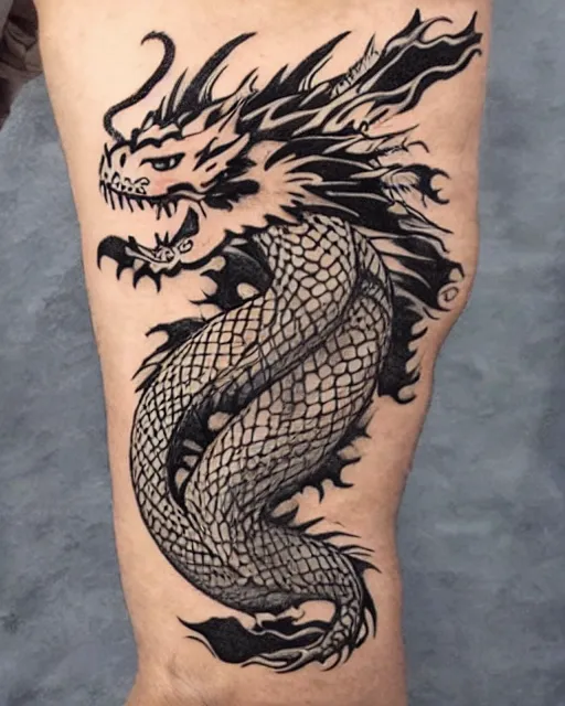 Image similar to haku as a dragon tattoo