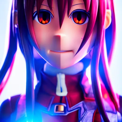 Prompt: Asuna Yuuki as a Muppet, Sword Art Online, SAO, Aniplex, symmetrical face, intricate, face, elegant, light red mist, blue backlight, highly detailed, dramatic lighting, sharp focus, trending on artstation, artstationHD, artstationHQ, unreal engine, 4k, 8k