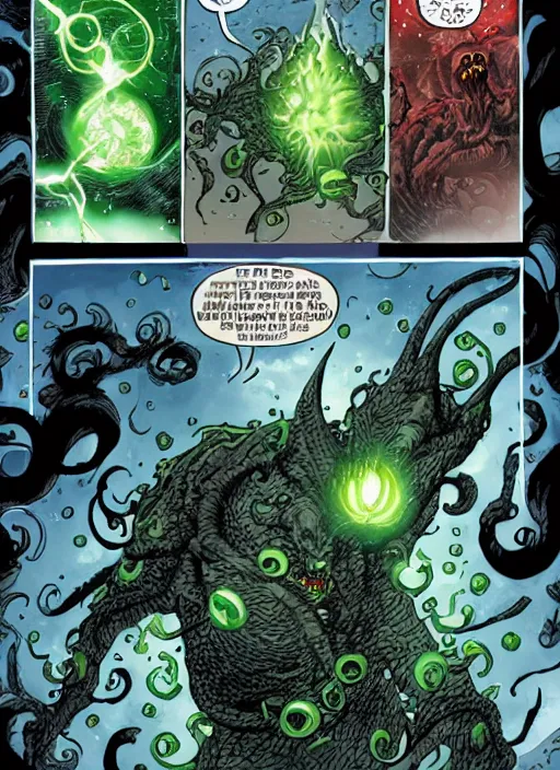 Image similar to Cthulu vs earth, galaxy, doomsday