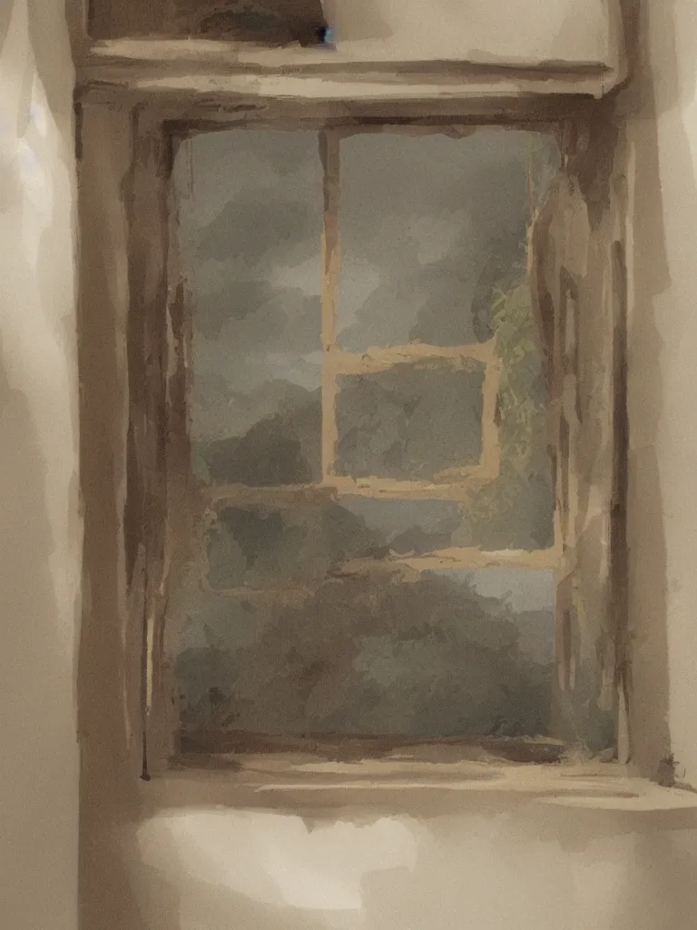 Prompt: window by disney concept artists, blunt borders, rule of thirds