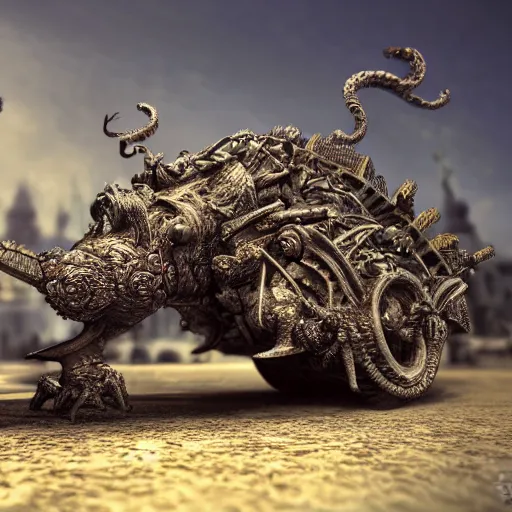 Image similar to catbus, tilt shift, intricate detail, royo, klimt, miro, vallejo, frazetta, giger, whealan, hd, unreal engine,