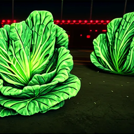 Prompt: cabbage city, acid render very cute money cabbage, leaves as dollars!! glow, light kale! incorporated speakers!, cyberpunk highly detailed, unreal engine cinematic smooth, in the style of blade runner & detective pikachu, hannah yata charlie immer, moody light, low angle, uhd 8 k, sharp focus