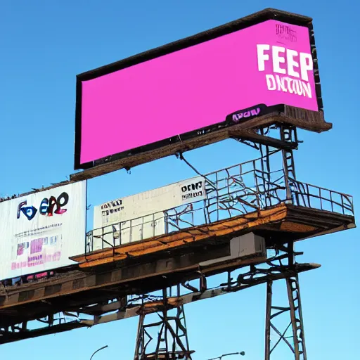 Prompt: feep popon billboard