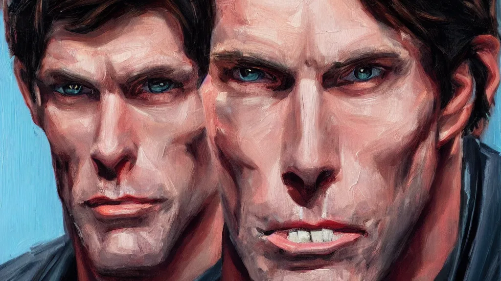 Image similar to A portrait painting of kevin conroy; the most beautiul painting in the world; trending on artstation; oil on canvas; correct face; correct eyes; anatomically correct; extraordinary masterpiece!!!!!!; 8k