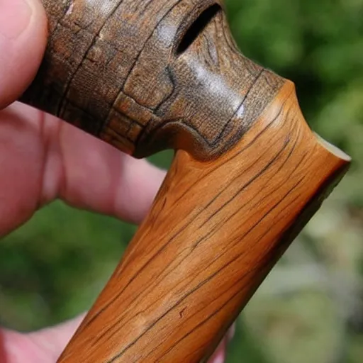 Image similar to beautiful hand carved norse pipe, long gandalf style,