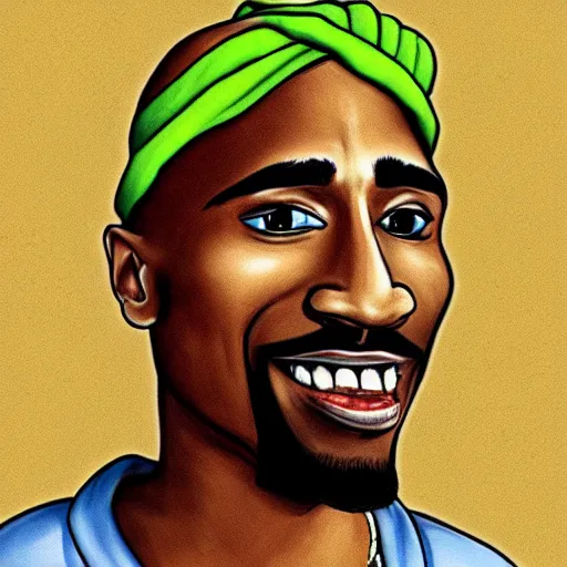Prompt: tupac caricature