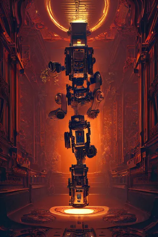 Image similar to antropoid robot with houdini effects kodachrome 2 d 3 d ray tracing global illumination insanely detailed and intricate, hypermaximalist, elegant, ornate, movie atmosphere, movie lights, 8 k, light effect, rtx on, trending on artstation, by kilian eng, lee madgwick, bastien lecouffe - deharme