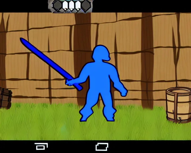 Image similar to screenshot of a crips gang member in the two dimensional web browser game swords and sandals ( 2 0 0 5 ), whiskeybarrel studios, high quality