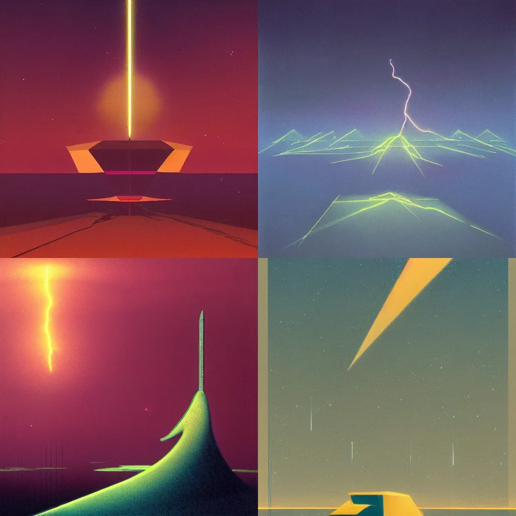 Prompt: beautiful geometry, atmospheric lightning, by moebius, by dan mcpharlin,