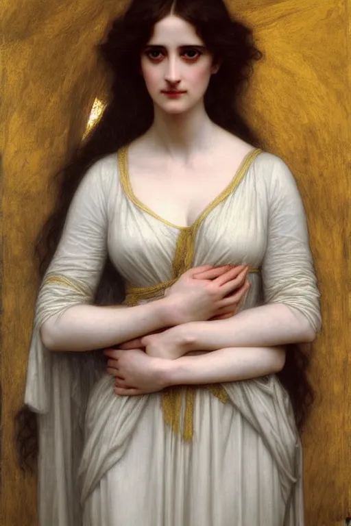 Image similar to eva green queen, painting by rossetti bouguereau, detailed art, artstation