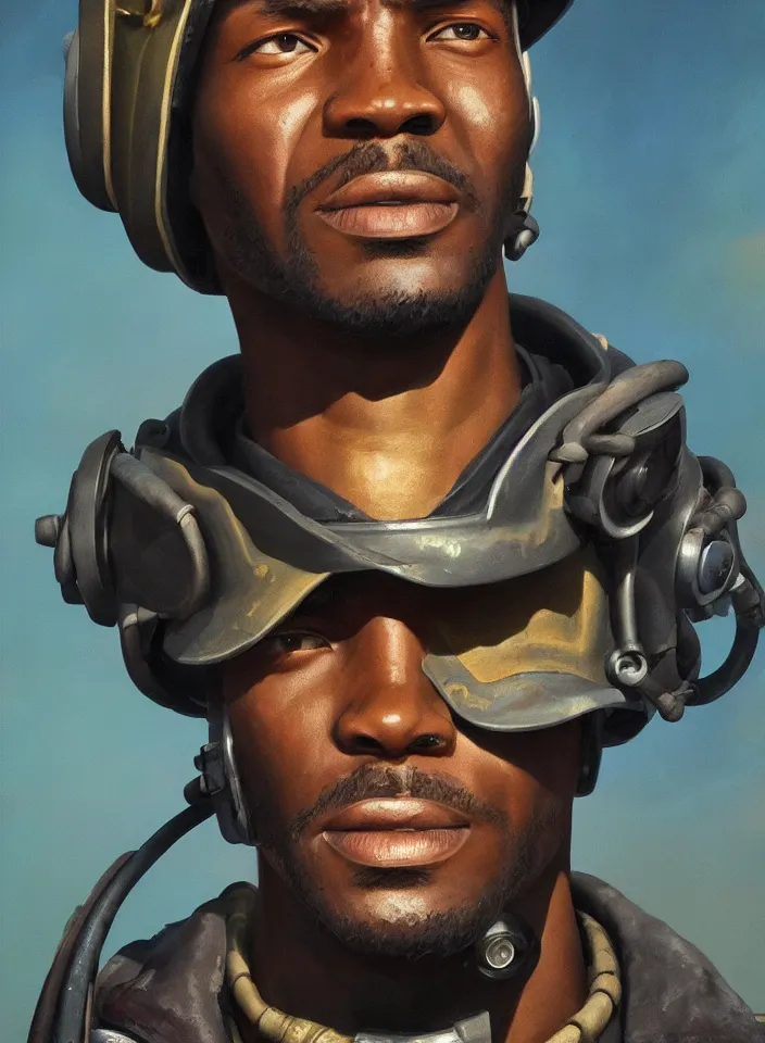 Image similar to a face portrait of preston garvey ein fallout 4, scifi setting, fallout environment, drab colors, serene lighting, atmospheric, cinematic, moody, in the style of diego koi, gina heyer, luiz escanuela, art by alyssa monk, hyperrealism, rule of thirds, golden ratio, oil on canvas, 8 k