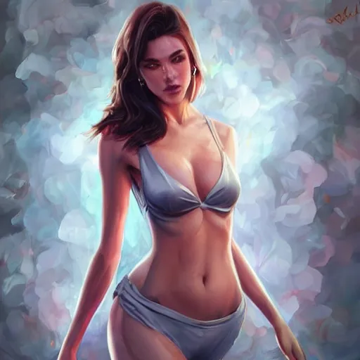 Image similar to a gourgeous digital influencer in the style of stefan kostic, realistic, full body, sharp focus, 8 k high definition, insanely detailed, intricate, elegant, art by stanley lau and artgerm