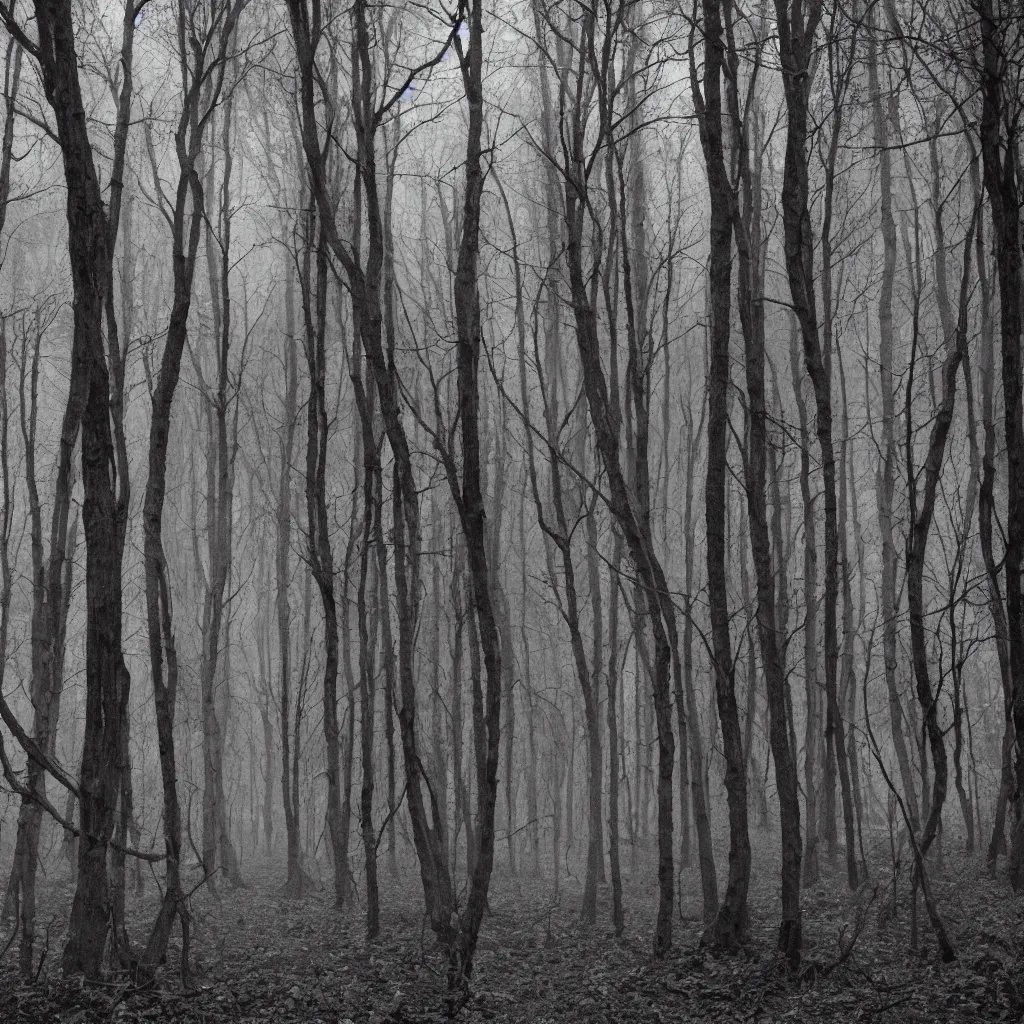 Prompt: Dark and macabre forest