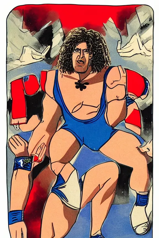 Prompt: detailed illustration, basil zempilas as a 1 9 8 0 s wrestling action figure, ultra realistic, dramatic lighting