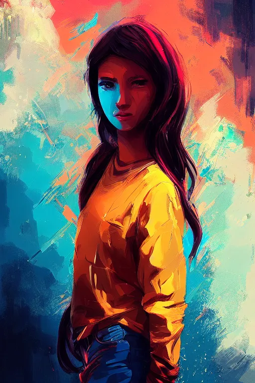 Image similar to portrait of the freedom dive girl, by alena aenami, by ross tran, digital art painting