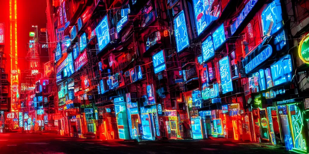 Image similar to black blue neon cyberpunk city on north atlantic island, lights