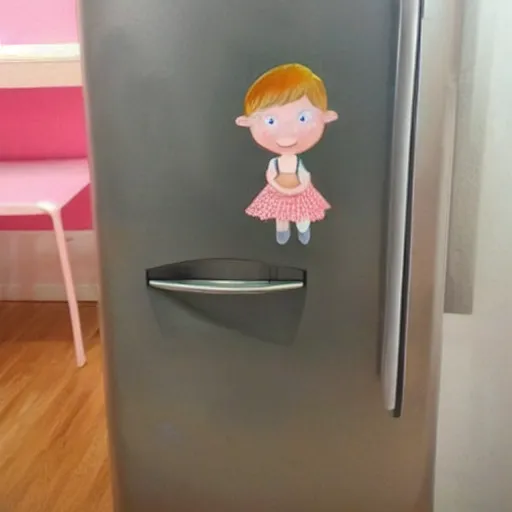 Image similar to cute FRIDGE with human features, super cute, tiny , adorable, awww aspiring, very cute