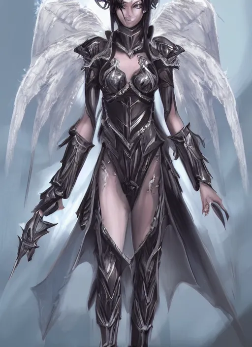 Image similar to concept art. angel knight girl. artsation trending. highly detailed