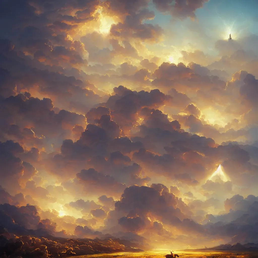 Image similar to a sending down [ of the revelation ] from him who created the earth and the lofty heavens, overdetailed art, by greg rutkowski, by rhads, tornado of flowers, sharp focus