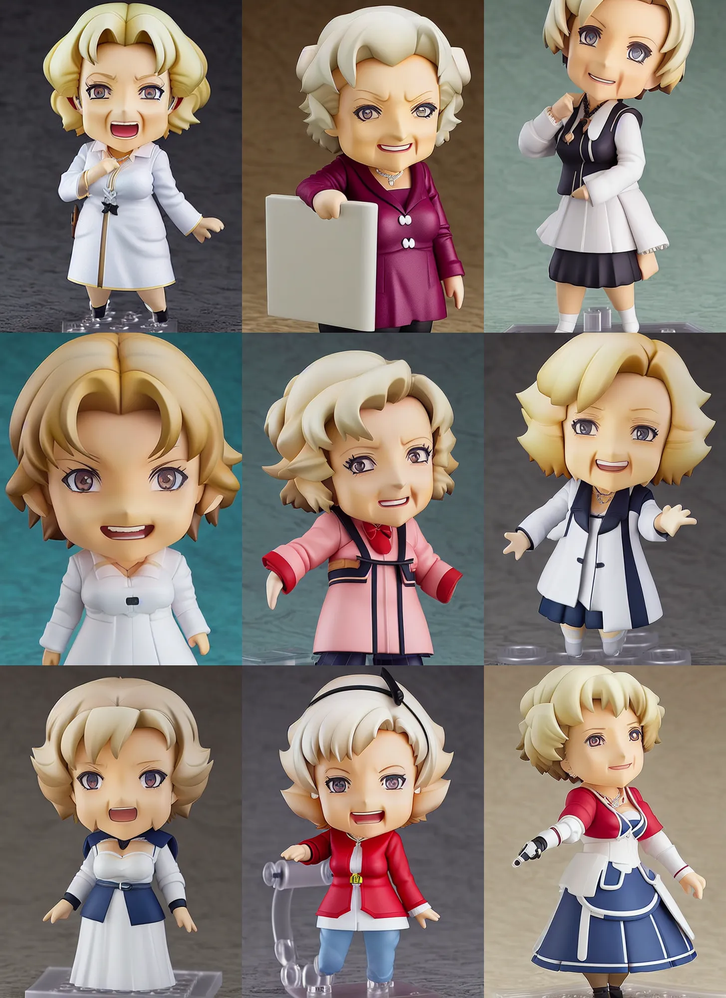 Prompt: an anime nendoroid of betty white, detailed product photo