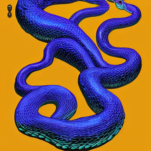 Prompt: queen of snakes, crown of snakes, blue skin, digital art, artstation