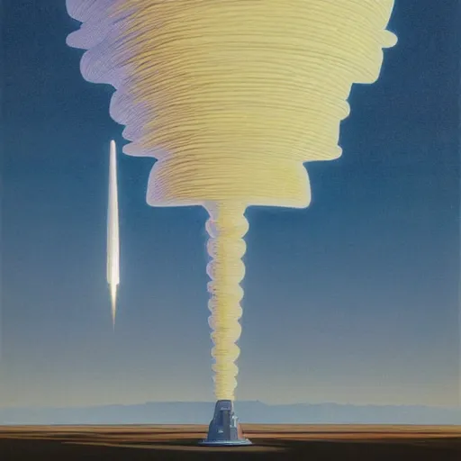 Prompt: powerful chilled land pearnuclear explosion phantasm, by chesley bonestell and beeple, oil on canvas, child's drawing