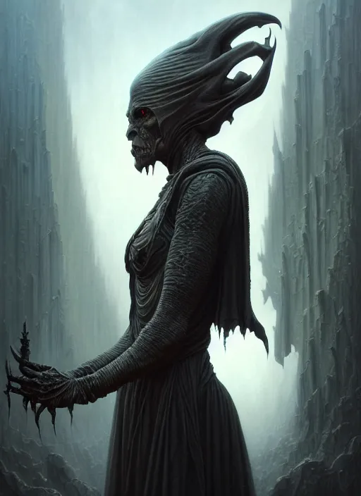 Prompt: portrait shot of a dark evil wizard in a scenic dystopian environment, intricate, elegant, highly detailed, centered, digital painting, artstation, concept art, smooth, sharp focus, illustration, artgerm, tomasz alen kopera, peter mohrbacher, donato giancola, joseph christian leyendecker, wlop, boris vallejo