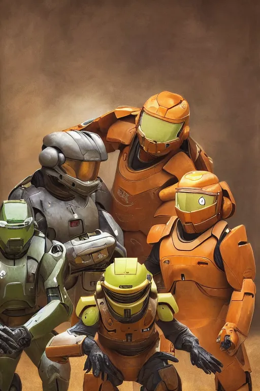 Image similar to dugtrio pokemon playing as master chief, oil on canvas, intricate, 8 k highly professionally detailed, hdr, cgsociety