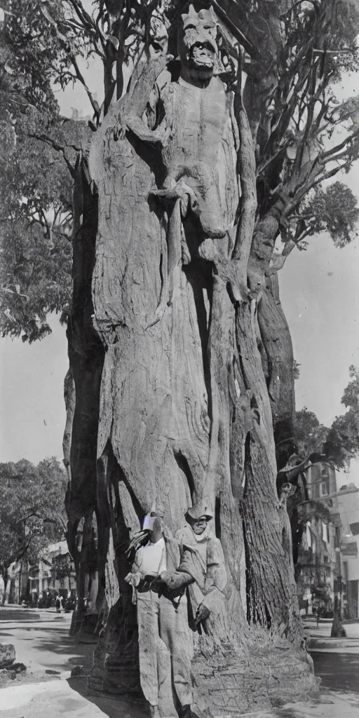 Prompt: charles innes on a peaceful pcp trip strolling along 5th avenue, dinosaurs and bats and kangaroos hanging about giving him self help guidance about his new totempole theory