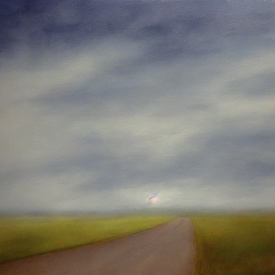 Image similar to atmospheric artwork about a road towards a clearing horizon by patricia brintle.