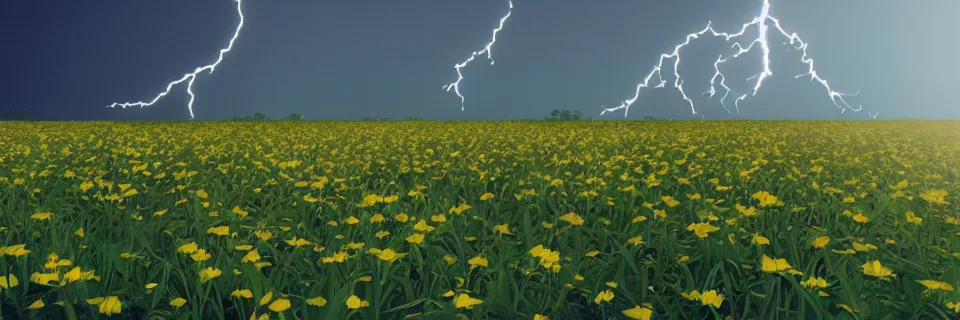 Image similar to photovoltaic flowers blooming, 4k, 8k, stunning masterpiece, octane render, award winning, reflections, realistic lightning